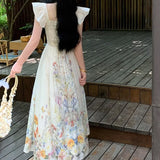 KYLETHOMASW  -  Fashion Printing Casual Dress Women's Short Sleeve Waist Retraction A Line Dresses 2025 Summer New Tide
