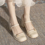 KYLETHOMASW  -  High Heeled Women's Spring/summer New Mary Jane Shoes Thick Heels High Heels Womens Leather Shoes Retro Round Toe Pumps