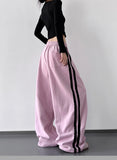 KYLETHOMASW  -  Y2K Vintage Striped Sweatpants Women Harajuku Japanese Oversize Baggy Pants Retro High Waist Loose Casual Streetwear Trousers