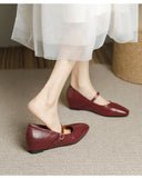 KYLETHOMASW  -  mary janes shoes woman height increasing flats soft leather ankle belt mocasines women elevator shoes zapatos de mujer 2025