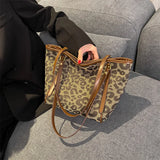 Kylethomasw New Autumn And Winter Leopard Print Fashion Tote Foreign Temperament Women's Large Simple Bag Women One Shoulder