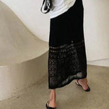 KYLETHOMASW  -  Bohemian Knitted Mermaid Skirts Women Spring Summer Solid Korean Fashion Faldas Mujer Retro Sweet Long Skirt