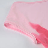 KYLETHOMASW  -  Printed crop exposed short T-shirt with big backless and sexy short sleeved top, pure desire for spicy women's clothing