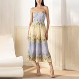 KYLETHOMASW  -  Boho Beach Party Dress Summer Causal Sexy Sleeveless Strap Dresses for Women Floral Print Vintage Holiday Long Vestidos Robe