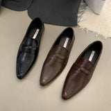 KYLETHOMASW  -  Retro Women Shoes Exquisite Soft Leather Flat Bottom Loafers for Woman Classic Britain Casual Shoes Designer Shoes Zapatos Mujer