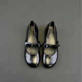 KYLETHOMASW  -  High Quality Women Bow Mary Jane Shoes Patent Leather Round Toe Slip on Casual Shoes New Elegant Ballet Flats Ladies Dress Shoes