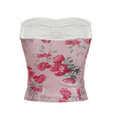 KYLETHOMASW  -  Flower Prints Summer Skinny Straps Tanks Korean Style  Backless HotSwwet New Prints All-Match Tank