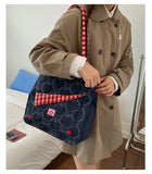 KYLETHOMASW  -  Contrast Plaid Bags for Woman Underarm Shoulder Bag Apple Pattern Bolsos mujer Tote Sac Femme Commuter Bolsas Youth Bolsa