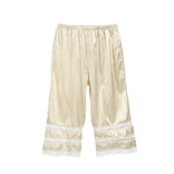 KYLETHOMASW  -  Women’s Pajama Pants, Patchwork  Lace Loose High Waist Sleepwear Bottoms, Elastic Waist Band Nightwear Trousers