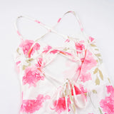 KYLETHOMASW  -  Vacation Floral Printed Slip Dress Elegant Women Spring Summer Backless Dress Beach Holiday Date Outfit Valentine's Day