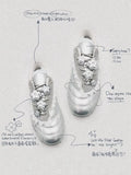KYLETHOMASW  -  Luxury Designer Shoes for Women Retro Sneakers Lace Trim Flower Decoration Soft Sole Training Shoes New Cute Kawaii Casual Shoes