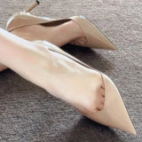 KYLETHOMASW  -  European and American sexy slim-heeled women's shoes fashion PU pointed toe stiletto sandals office girl elegant high heels