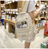 KYLETHOMASW  -  Ita Schoolbags Women Ins Kawaii Cute Ears High-capacity Transparent Bags Y2k Students Contrast Color Dopamine Fashion Backpacks