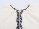 KYLETHOMASW  -  French Lazy Bohemian Geometric Print Shirt Trumpet Sleeve Loose Shirt For Women Summer Kimono Blouse Women Top