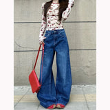 KYLETHOMASW  -  Y2K Spicy Girl Jeans Women Retro High Waisted Wide Leg Loose Slimming Straight Leg Floor Length Casual Drape Trousers