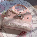 KYLETHOMASW  -  Pearl Bow Bag Original Sac Femme Shoulder Crossbady Bolso Sweet Princes Hand Bags for Woman Lace Spliced Bolsos De Mujer