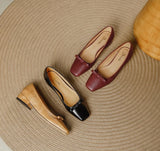 KYLETHOMASW  -  Single Shoes Women's Autumn Retro Simple Mary Jane New Square Head Shallow Mouth Comfortable Soft Leather Women's Shoes