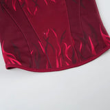 KYLETHOMASW  -  Retro red waist cinching slimming, backless camisole, spicy girl, niche temperament, sexy versatile tank top