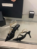 KYLETHOMASW  -  Sandals Female Shoe  High Heels Open Toe New Girls High-heeled Rhinestone Gladiator Summer Peep Square Sexy
