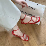 KYLETHOMASW  -  Fashion Womens Shoes 2025 Sandals Stiletto Heels Suit Female Beige All-Match Luxury Girls Low New Comfort High Retro Summer