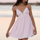 KYLETHOMASW  -  Sexy evening dresses for women ecening party Summer dresses women flower v neck white dress elegant vintage dresses pink