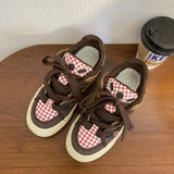 KYLETHOMASW  -  Ladies Mixed Colors Flats Sneakers Round Toe Breathable Vulcanize Platform Shoes Casual Comfy Soft Walking Sneakers