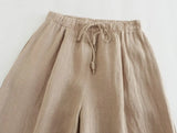 KYLETHOMASW  -  Pantalon Femme Trousers Women Summer French Minimalist Pants Women Loose Fitting Casual Drawstring Wide Leg Pants