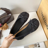 KYLETHOMASW  -  Women's Ballet Shoes Satin Folded Toe Mid Heel Retro Style Breathable Lightweight Comfortable All Season Wear