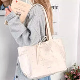 KYLETHOMASW  -  Y2k Aesthetic Star Print Canvas Tote Bag for Women New Style Casual Underarm Bag Office Lady Fashion Chic Shoulder Handbags