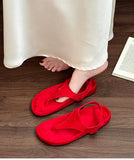 KYLETHOMASW  -  Retro Style Summer Clip Toe Women Gladiator Sandals Concise Ladies Outdoor Beach Vacation Shoes