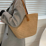 Kylethomasw Summer Beach Party Purses Shopper Satchel Straw Portable Shoulder Bag Women Braided Basket Clutches Top-handle Bags Large