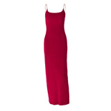 Kylethomasw High Quality Hot Selling Women Clothing  Products Fashionable Elegant Sexy Backless Suspenders Solid Color Dresses Wholesale