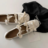KYLETHOMASW  -  square head bow shallow mouth ballet shoes women's one-pedal flat Mary Jane single shoes