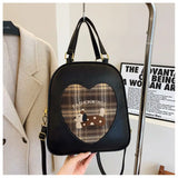 KYLETHOMASW  -  Japanese Cute Fashion Cartoon Embroidery Kawaii Puppy Pu Leather Large Capacity Backpack Student Schoobag Travel Storage Bag