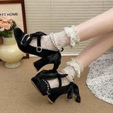 KYLETHOMASW  -  Lolita Elegant Heavywork Gorgeous Bridal High Heel Shoes New Ribbon Hymn Lolita Shoes lo Shoes
