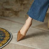 KYLETHOMASW  -  Spring Autumn New Splicing Shallow Mouth Single Shoes Women French Pointed Toe Temperament High Heels