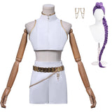 KYLETHOMASW  -  Rumi Zoey Mira Cosplay Costume Wig Women Girls White Leather Suit Halloween Carnival Party Comic-con Role Playing Outfit
