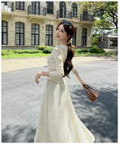 KYLETHOMASW  -  Autumn Winter Korean Minimalist Gentle Style 2 Piece Set Women Knitted Top+High-waisted Skirt Sweater Set Fashion Office Lady