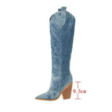 KYLETHOMASW  - Toby Knee High Denim Boots