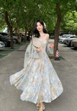 KYLETHOMASW  -  New Design Large Size Women's Dress Set Neck Hanging Strap Dress Meat Hiding Cardigan Unique And Beautiful Casual Wear