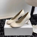 KYLETHOMASW  -  Star style Fashion Square toe Soft Leather Women Pumps Spring Autumn Office Lady Stiletto High heels Female Party Dress Shoes