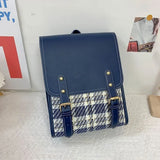 KYLETHOMASW  -  Hit Color Plaid Mochila Trendy Jk Bag Travel Mochilas Mujer Student Bolsas Preppy Style Bags for Woman Large Capaci Backpack