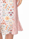 KYLETHOMASW  -  Pink Patchwrok Floral Mermaid Skirt For Woman Summer Knee Length Ladies Fashion Bottoms Designer Clothing