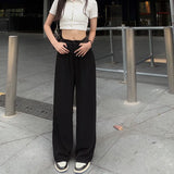 KYLETHOMASW  -  Autumn New Women's Casual Wide Leg Suit Pants Korean Elegant Office Solid Color High Waist Loose Plus Size Long Trousers Female