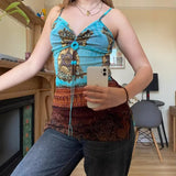 KYLETHOMASW  -  Exotic style pleated V-neck bead mesh suspender fashion ins American spicy girl irregular slim fit top vest