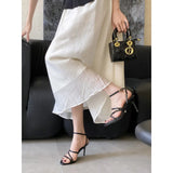 KYLETHOMASW  -  Sandals Stiletto Heels Fashion Womens Shoes 2025 Open Toe All-Match Suit Female Beige Luxury High Low Peep New Sexy Comfort Blac