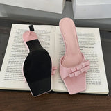 KYLETHOMASW  -  Fashion Butterfly-Knot Women High Heels Pumps Shoes New In Summer Spring Female Slip On Footwear Sexy Ladies Thin Heels Shoes