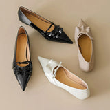 KYLETHOMASW  -  Summer New Wave Design Women's Flat Shoes Pointed Toe Shallow Slip-on Female Single Shoes Solid Color Versatile Ladies Footwear