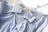 KYLETHOMASW  -  layered ruffle women Dress ruched beige floral party dress puff sleeves ribbon ties chic summer dress new