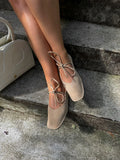 KYLETHOMASW  -  New Fashion Square Toe Mary Janes Ladies Flats Slip On Shoes Outdoor Female Butterfly-Knot Footwear Lolita Women Flats Shoes